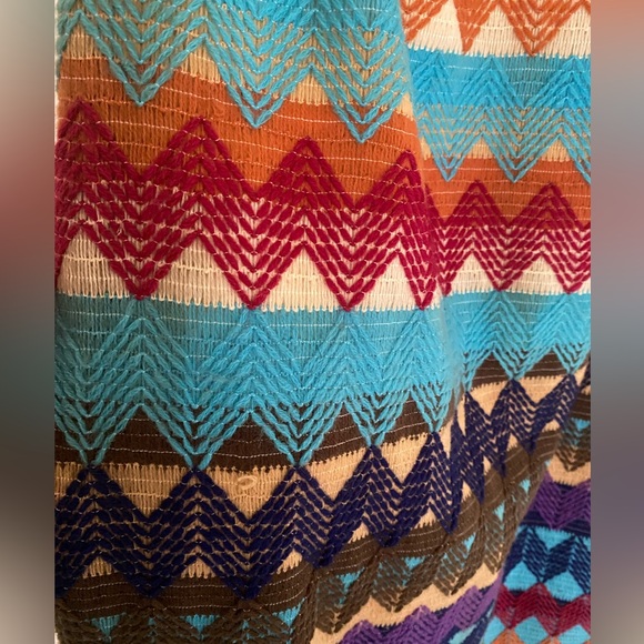 Vintage Chevron Wool Lined Colorful Maxi Skirt size Small - Picture 2 of 5